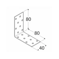 Kép 2/3 - Sarokösszekötő Lemez 80X80X40mm Fekete