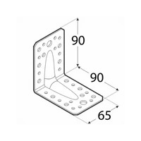 Kép 2/3 - Sarokösszekötő Lemez Erősített 90X90X65mm Fekete