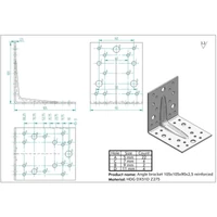 Kép 2/2 - Sarokösszekötő lemez horganyzott erősített 105x105x90x2,5mm