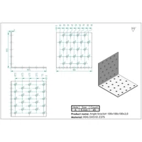 Kép 2/2 - Sarokösszekötő lemez horganyzott perforált 100x100x100x2mm