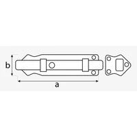 Kép 2/4 - Tolózár + Ütköző Gombos 250X41mm Fekete