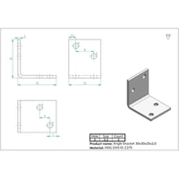 Kép 2/2 - Univerzális sarokösszekötő 30x30x25x2mm