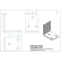 Kép 2/2 - Univerzális sarokösszekötő 40x40x30x2mm