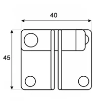 Kép 2/3 - Ajtóretesz lakatolható inox 45x40mm