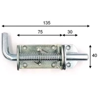 Kép 2/4 - Bajonett tolózár rugós 75 x 40 mm horganyzott