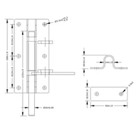 Kép 2/2 - Bajonett tolózár erős lakatolható horganyzott 100x48mm