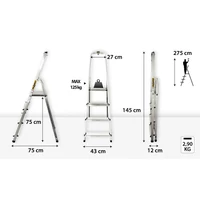 Kép 2/3 - DRABEST alu háztartási létra 4 fokos