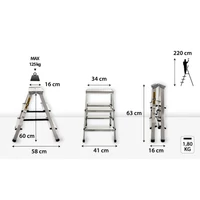 Kép 2/2 - DRABEST alu háztartási fellépő 2 x 3 fokos