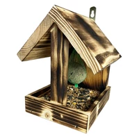 Kép 1/5 - Fa madáretető rusztikus égetett 19×19×22 cm