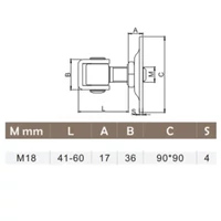 Kép 2/3 - Forgáspont állítható talpas M18 90x90mm