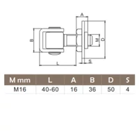 Kép 2/4 - Forgáspont hegeszthető állítható M16 D=50mm