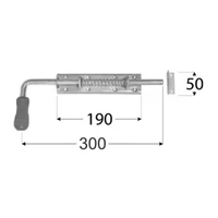 Kép 2/2 - Kaputolózár rugós horganyzott 300x190x50mm