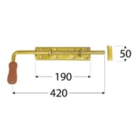 Kép 2/2 - Kaputolózár rugós horganyzott 420x190x50mm