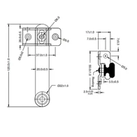 Kép 2/2 - Kapuzár retesz kétszárnyas horganyzott 120x55mm
