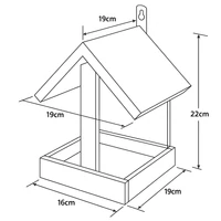 Kép 4/5 - Fa madáretető rusztikus égetett 19×19×22 cm