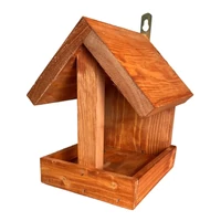 Kép 2/4 - Fa madáretető mahagóni színű 19×19×22 cm