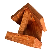 Kép 3/4 - Fa madáretető mahagóni színű 19×19×22 cm