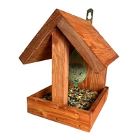 Kép 1/4 - Fa madáretető mahagóni színű 19×19×22 cm