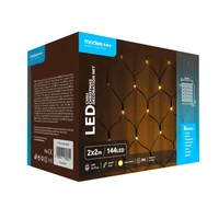Kép 1/4 - Modee karácsonyi kültéri led dekor világítás háló szövet hálózati meleg fehér 144 ledes - 2x2m