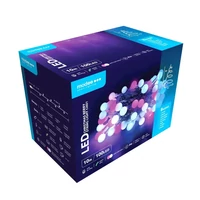 Kép 3/7 - Modee karácsonyi kültéri led fényfüzér mini gömb hideg fehér+pink hálózati 100 ledes - 10m
