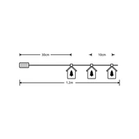 Kép 4/4 - Modee karácsonyi beltéri led dekor világítás házikó elemes 10 ledes - 90cm