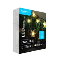 Kép 1/4 - Modee karácsonyi beltéri led dekor világítás hópehely elemes 10 ledes - 90cm