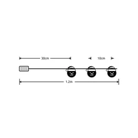 Kép 4/4 - Modee karácsonyi beltéri led dekor világítás hóemberfej elemes 10 ledes - 90cm