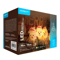 Kép 1/4 - Modee karácsonyi beltéri led dekor világítás hóemberfej elemes 10 ledes - 90cm