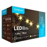 Kép 1/4 - Modee karácsonyi beltéri led dekor világítás csillagok elemes 10 ledes - 135cm