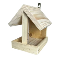 Kép 2/4 - Fa madáretető natúr fenyő 19×19×22 cm