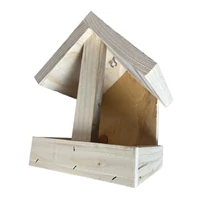 Kép 3/4 - Fa madáretető natúr fenyő 19×19×22 cm