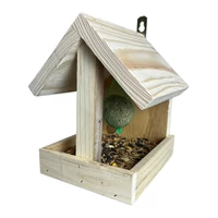 Kép 1/4 - Fa madáretető natúr fenyő 19×19×22 cm