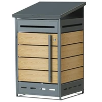 Kép 1/5 - New Garden zárható acél kukatároló (80-240L méretű kukához) 73x77x130cm