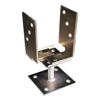 Kép 1/3 - Oszloptalp lecsavarozható állítható sárga horganyzott 70-130mm