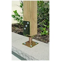 Kép 3/3 - Oszloptalp lecsavarozható sárga horganyzott állítható 71-161 mm + szintezhető 40 mm