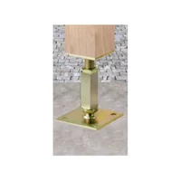 Kép 3/3 - Oszloptalp lecsavarozható szintezős 70x70/100x100mm 150-190mm M20 sárga horganyzott