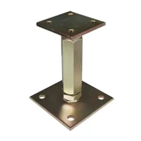 Kép 1/3 - Oszloptalp lecsavarozható szintezős 70x70/100x100mm 150-190mm M20 sárga horganyzott