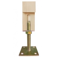 Kép 3/3 - Oszloptalp lecsavarozható szintezős 70x70/100x100mm 150mm M20 sárga horganyzott