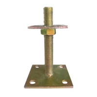 Kép 1/3 - Oszloptalp lecsavarozható szintezős 70x70/100x100mm 150mm M20 sárga horganyzott