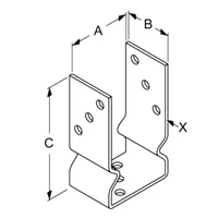 Kép 2/3 - Oszloptalp "U" lecsavarozható sárga horganyzott rogyasztott 100mm