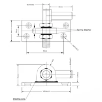 Kép 2/2 - Pántcsap felcsavarozható állítható D=13mm sárga horganyzott
