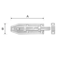 Kép 2/2 - Tolózár + ütköző egyenes gombos horganyzott 80x26mm 