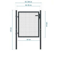 Kép 2/2 - Kerti kapu oszloppal antracit színű 120cm magas