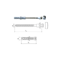 Kép 1/2 - Wc Rögzítő Garnitúra M6X80 (10X50-Es Tipli) Fehér Wkret-Met