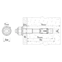 Kép 3/3 - Rawlplug Xpt Alapcsavar Rögzítő Gyűrűvel M12X180mm (50/Dob)