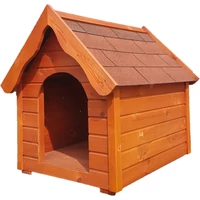 Kép 1/5 - Fa kutyaház zsindelyes tetővel "Jázmin" 70 x 90 x 95 cm