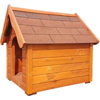 Kép 2/5 - Fa kutyaház zsindelyes tetővel "Jázmin" 70 x 90 x 95 cm