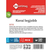 Kép 2/2 - ZKI Retek (Korai Legjobb) Vetőmag 5G