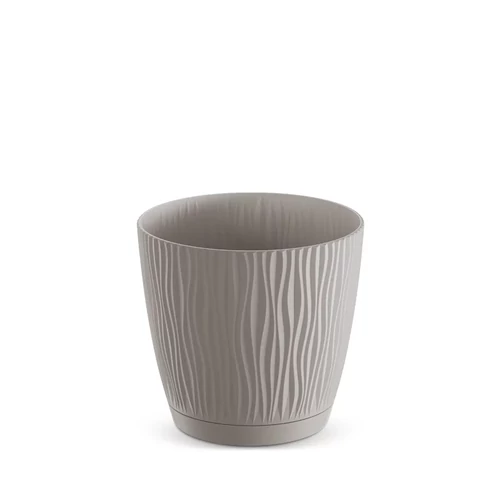 Prosperplast műanyag virágcserép alátéttel hullámos 13cm mokka