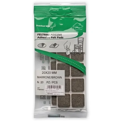 Csúsztatófilc Öntapadó 20X20mm Barna (20db)